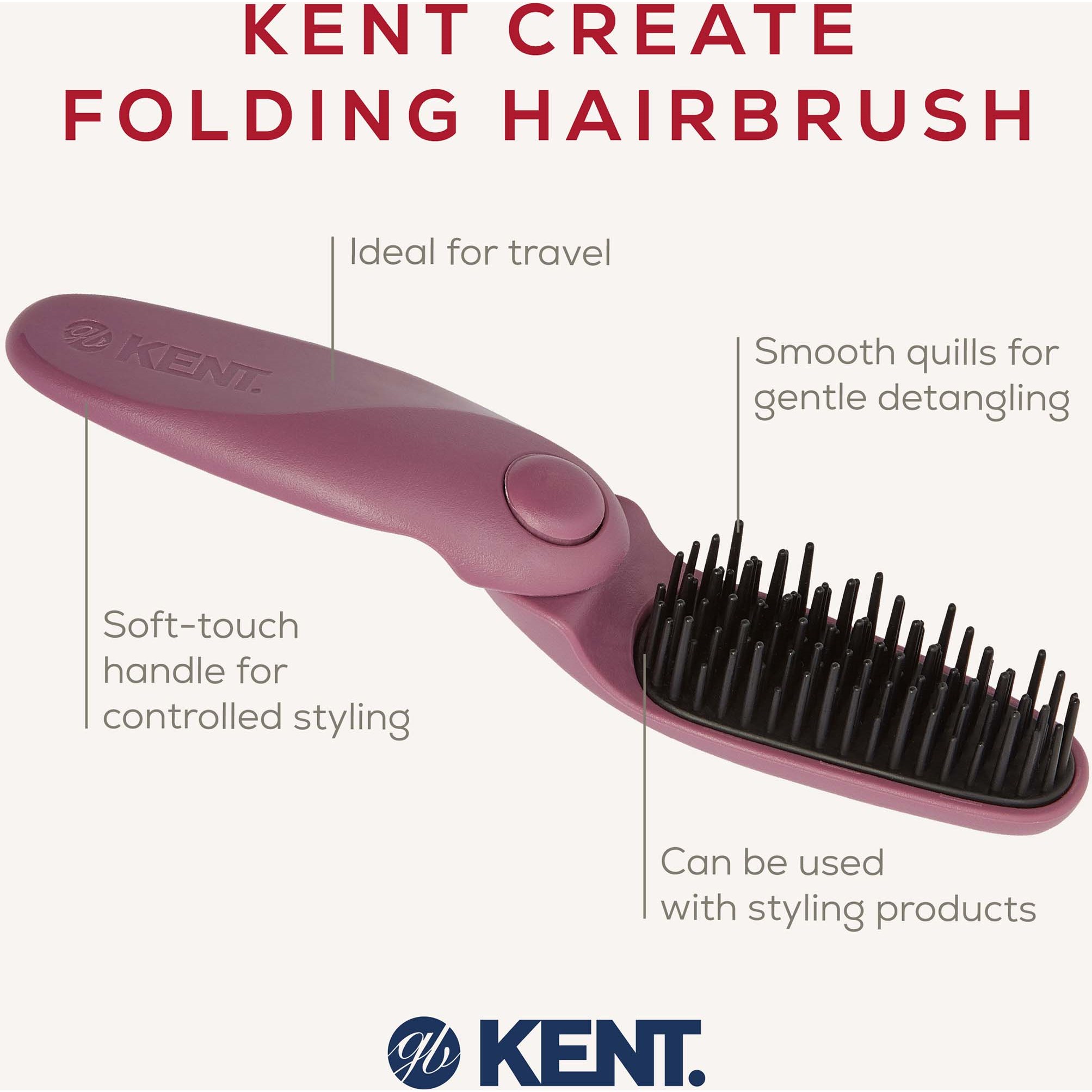 Kent Brushes Create Folding Hairbrush (zdjęcie 4)