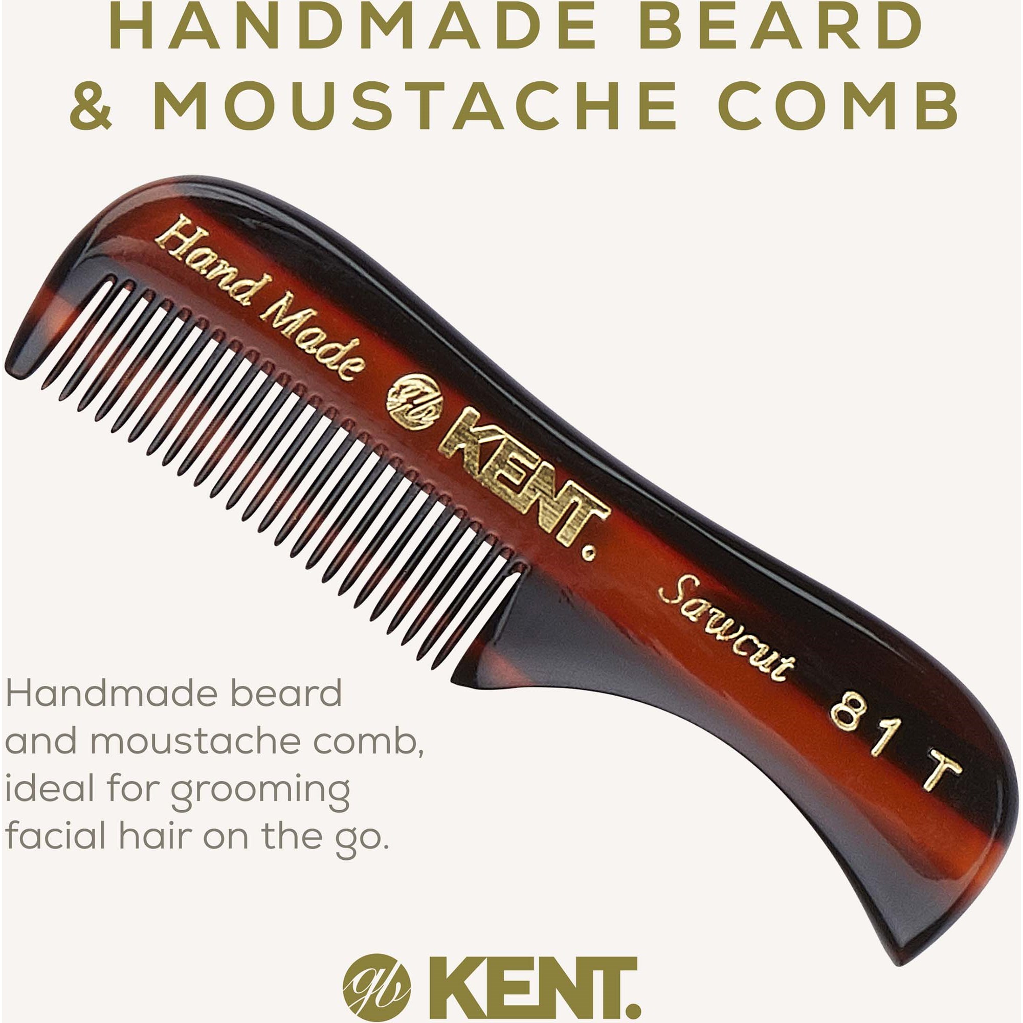 Kent Brushes Extra Small Handgjord Mustash Skäggkam (zdjęcie 3)