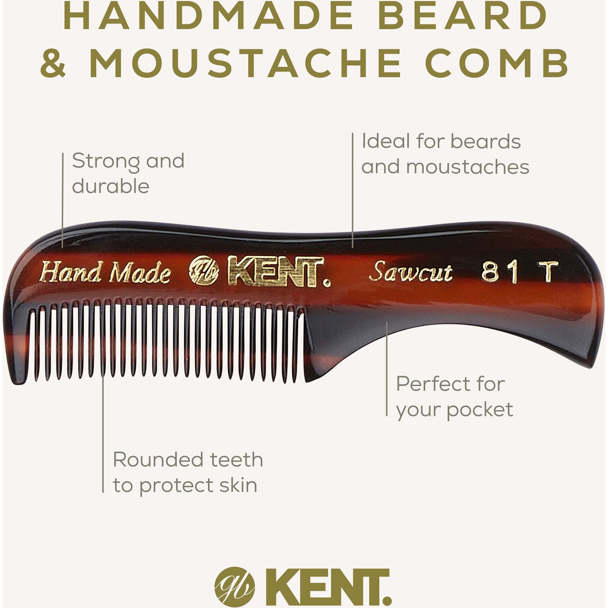 Kent Brushes Extra Small Handgjord Mustash Skäggkam (zdjęcie 4)