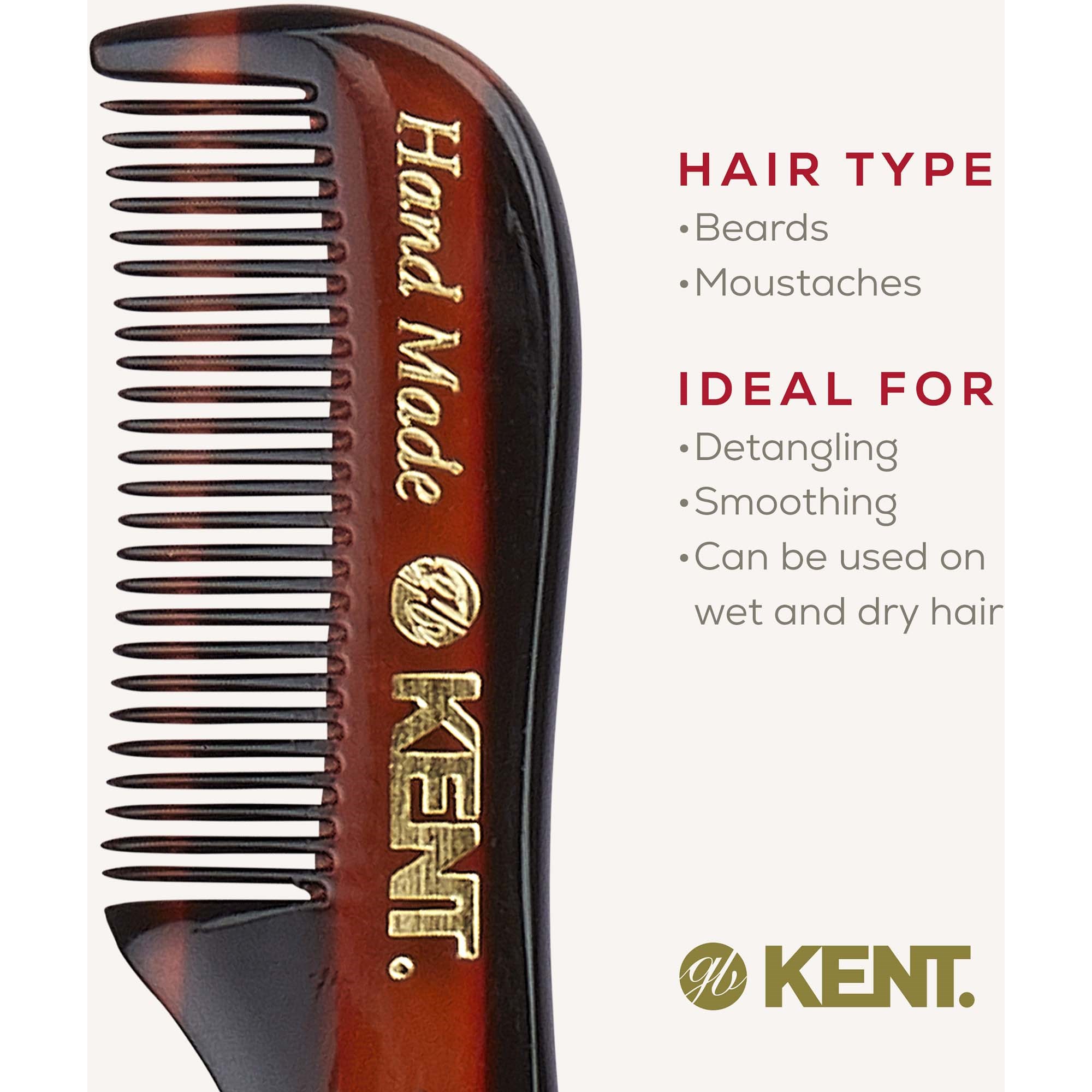 Kent Brushes Extra Small Handgjord Mustash Skäggkam (zdjęcie 6)