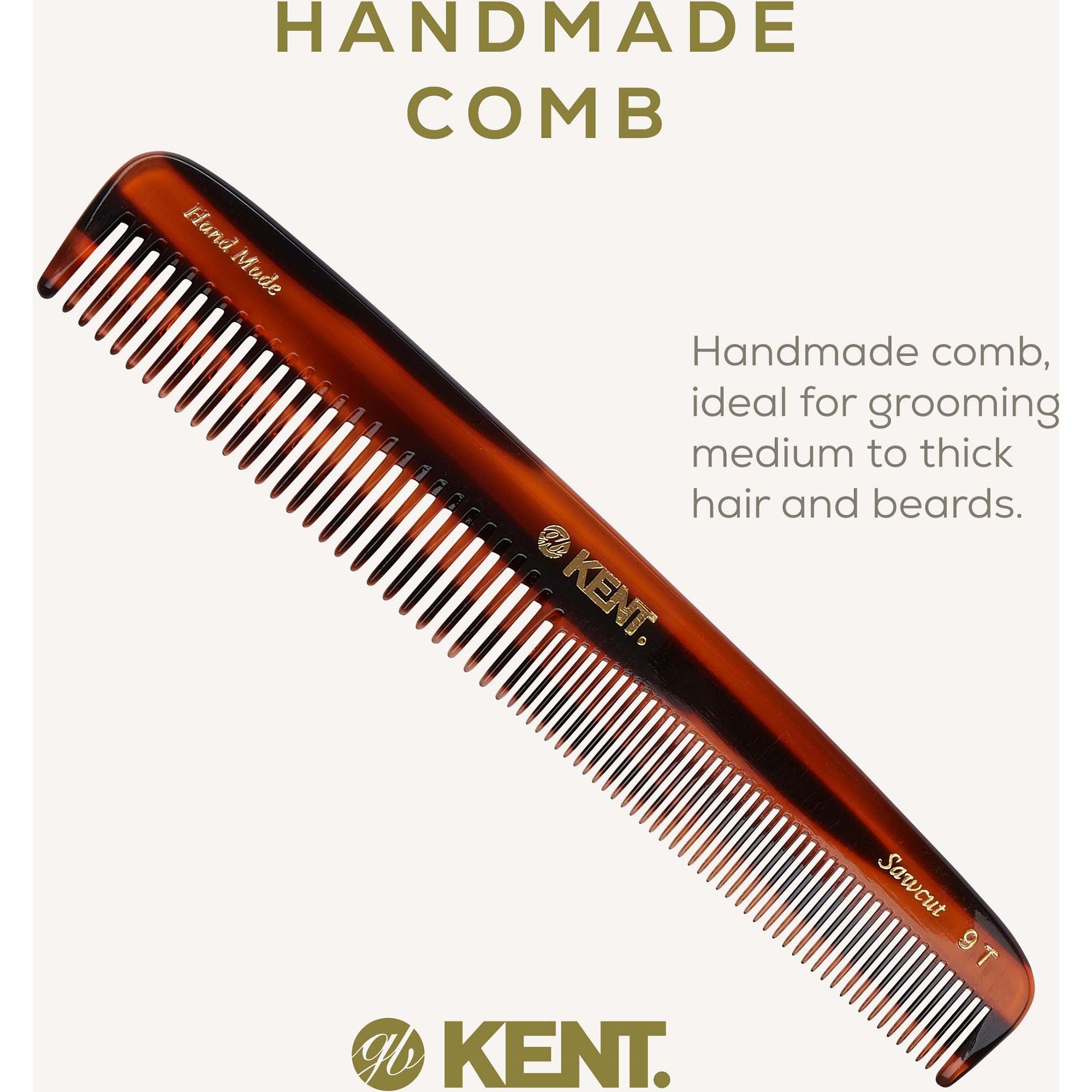 Kent Brushes Handmade Large Dressing Table Comb Fine/Coarse (zdjęcie 3)