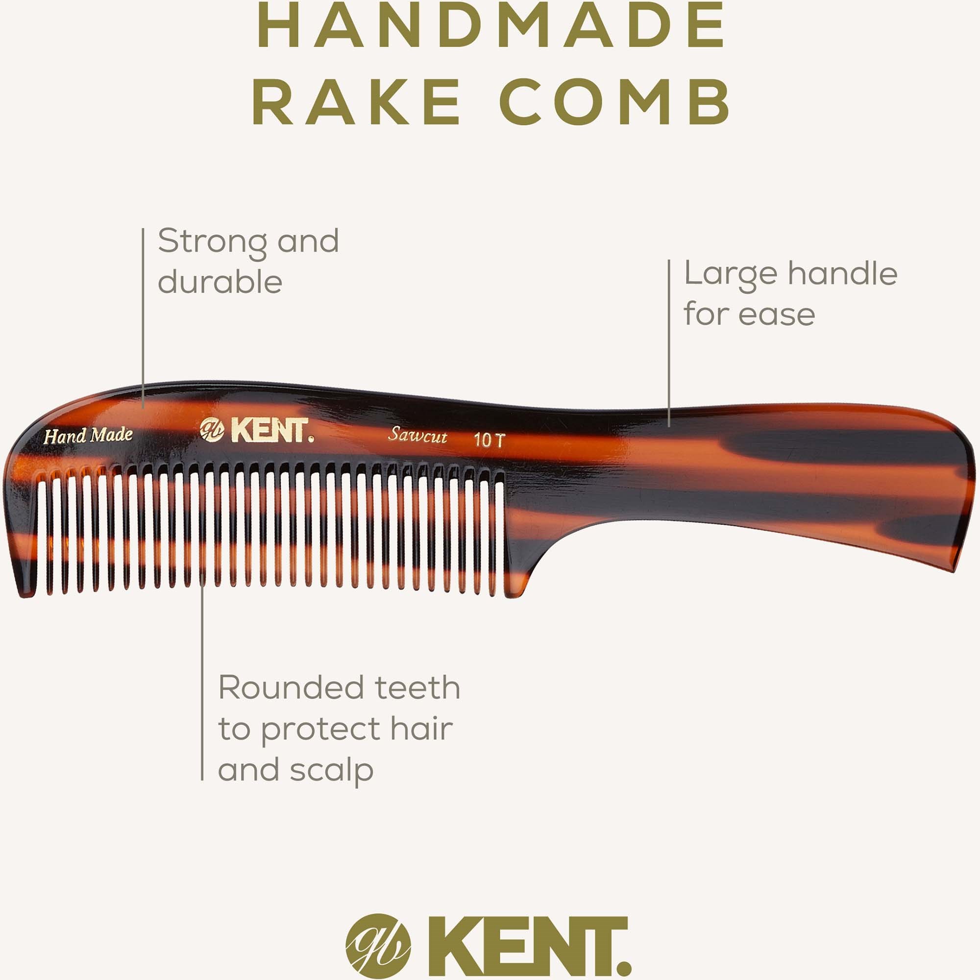Kent Brushes Handmade Large Rake Comb (zdjęcie 4)