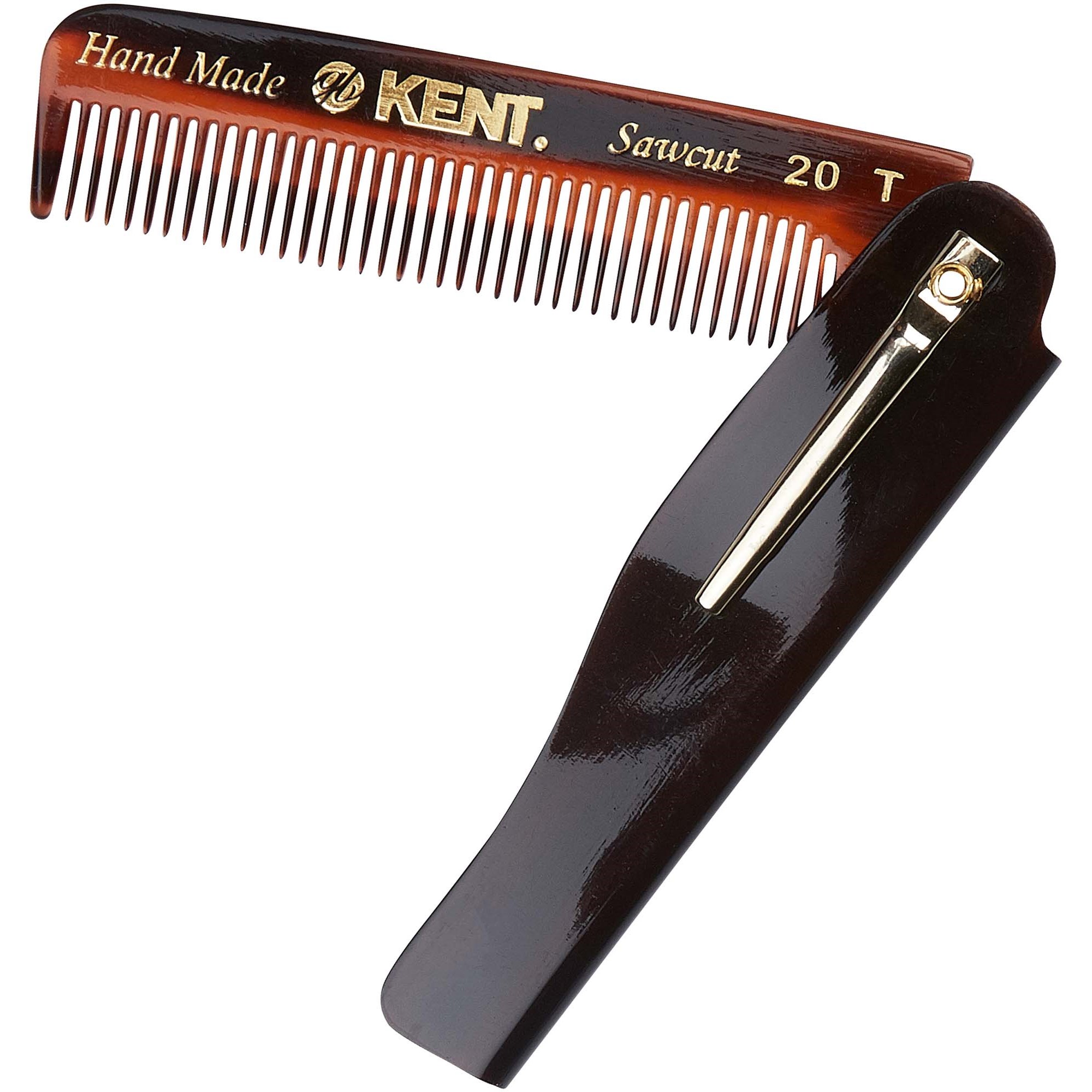 Kent Brushes Handmade Mens Folding Pocket Comb Fine