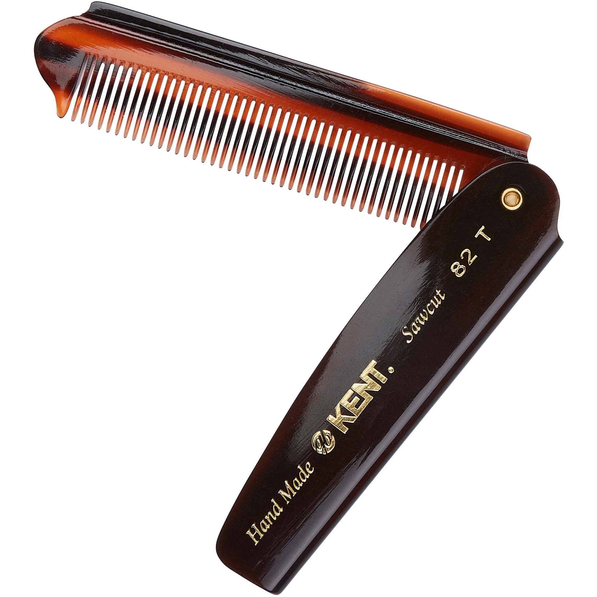 Kent Brushes Handmade Mens Large Folding Pocket Comb Fine