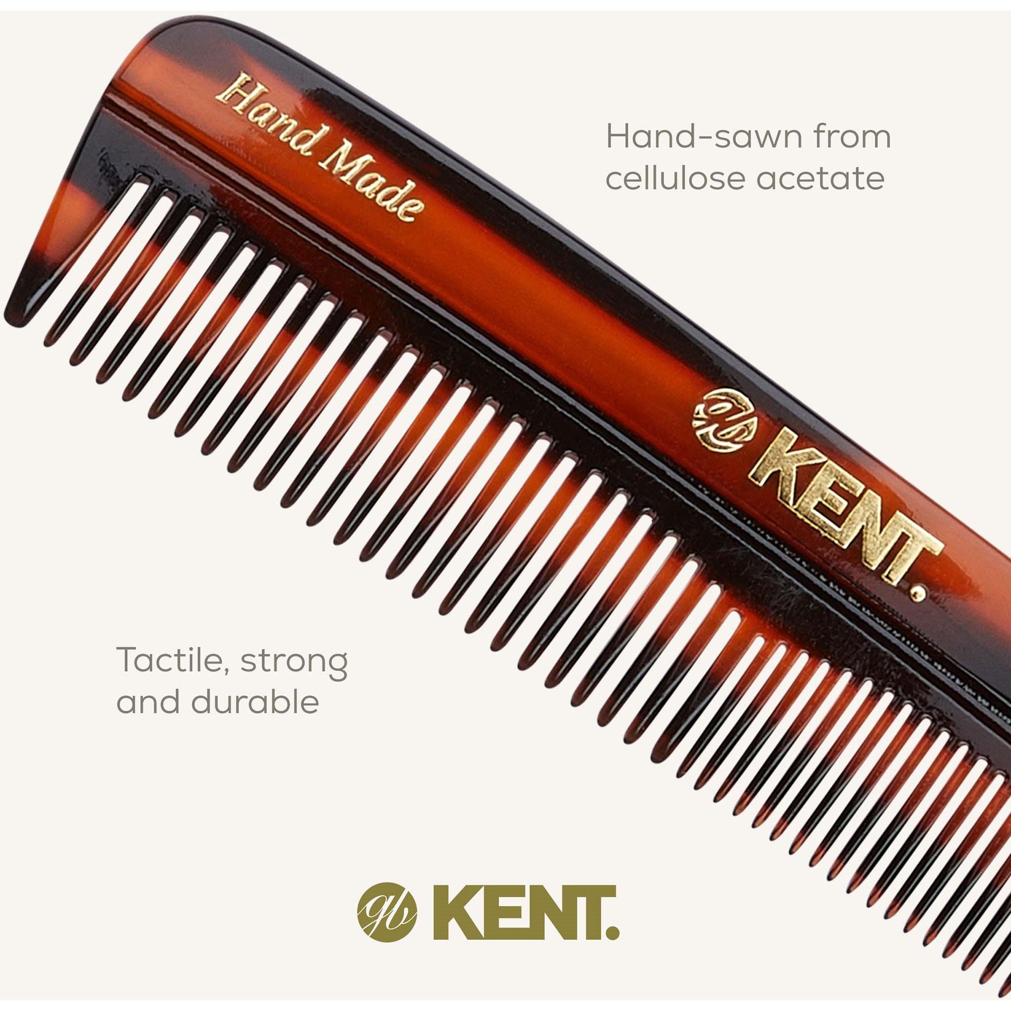 Kent Brushes Handmade Small Fine/Coarse Toothed Pocket Comb (zdjęcie 5)