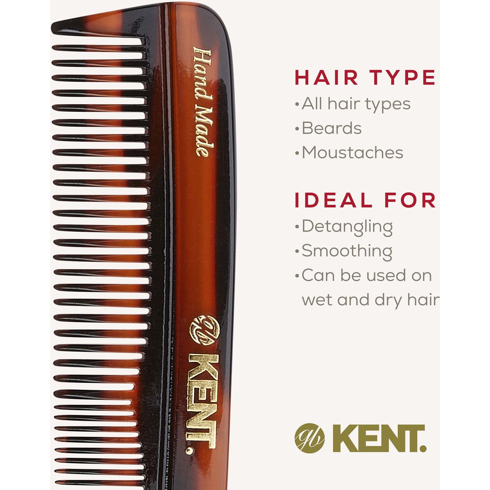 Kent Brushes Handmade Small Fine/Coarse Toothed Pocket Comb (zdjęcie 6)