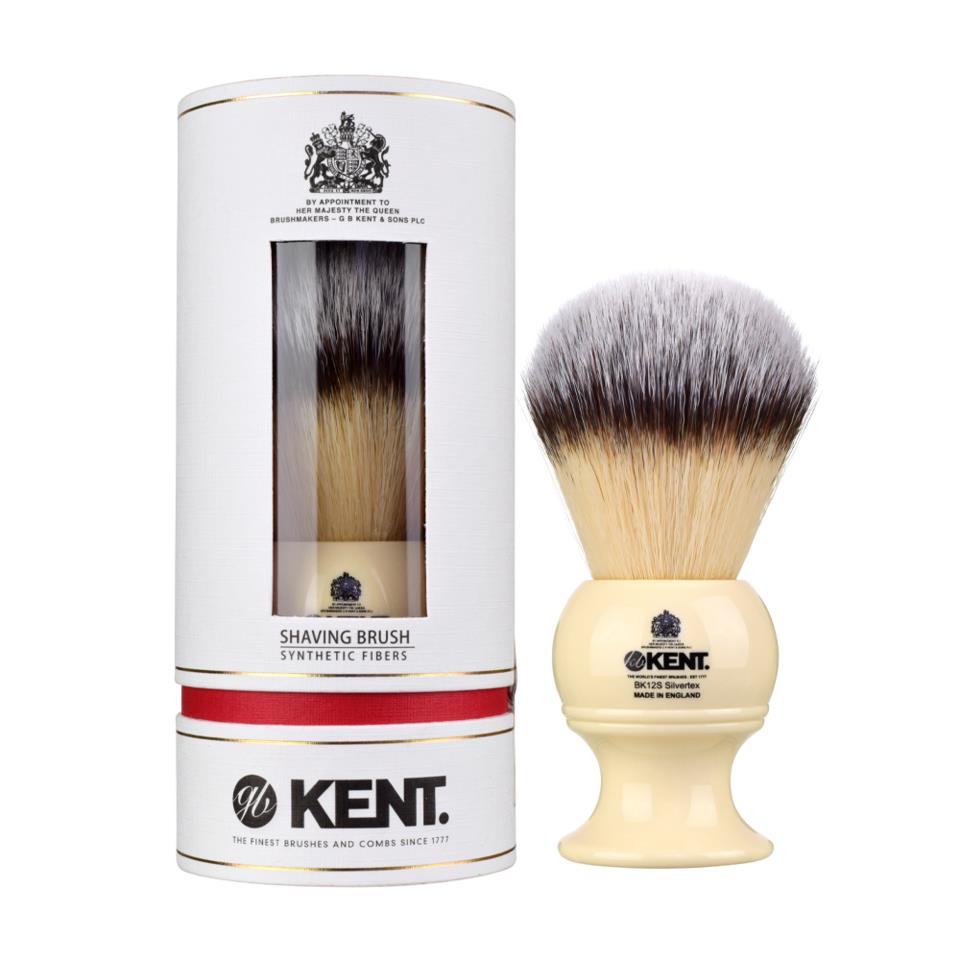 Kent Brushes Ivory Silvertex Synthetic Shaving Brush Extra Large 