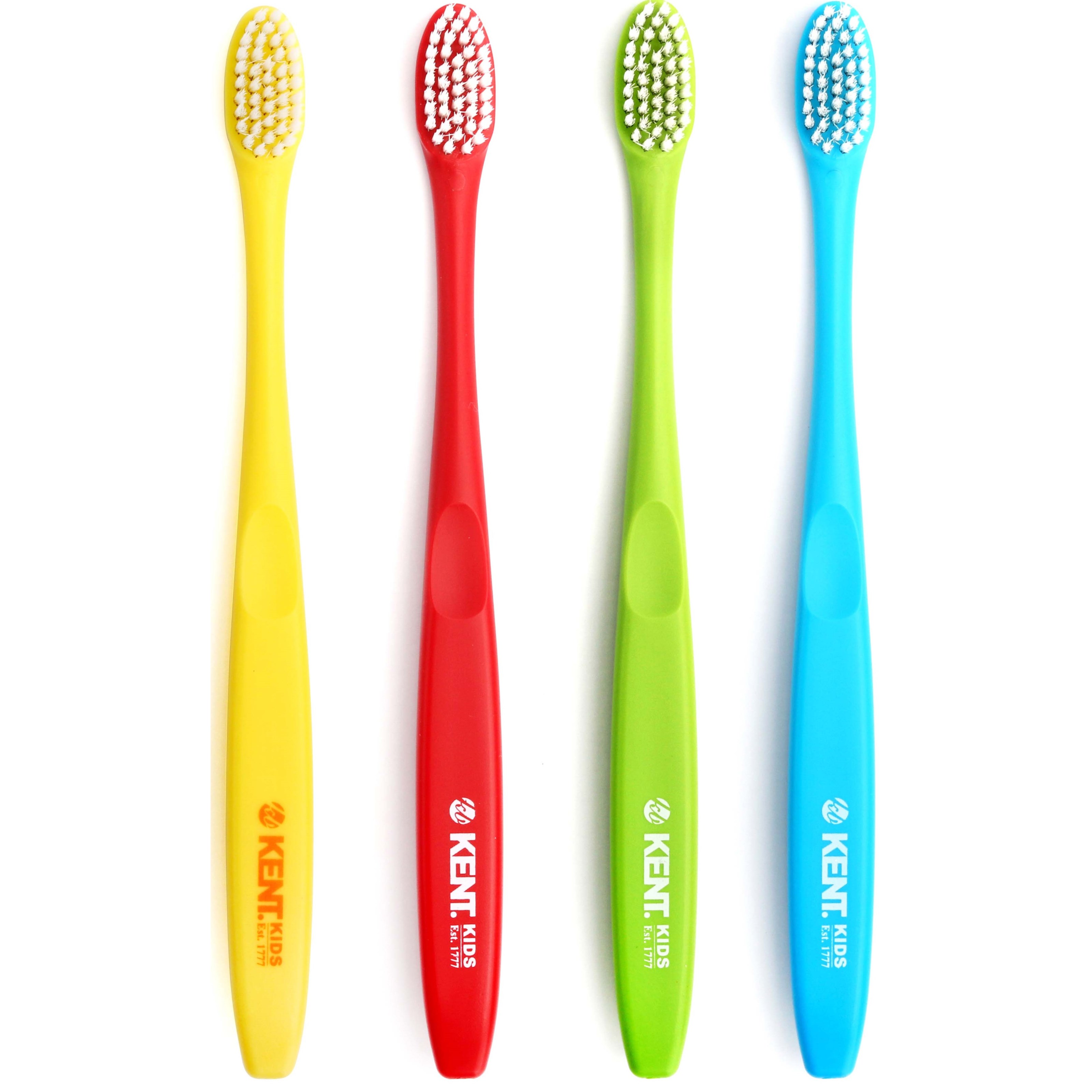Kent Brushes Kids Premium Finest Toothbrushes 4 Colors - 4 pcs