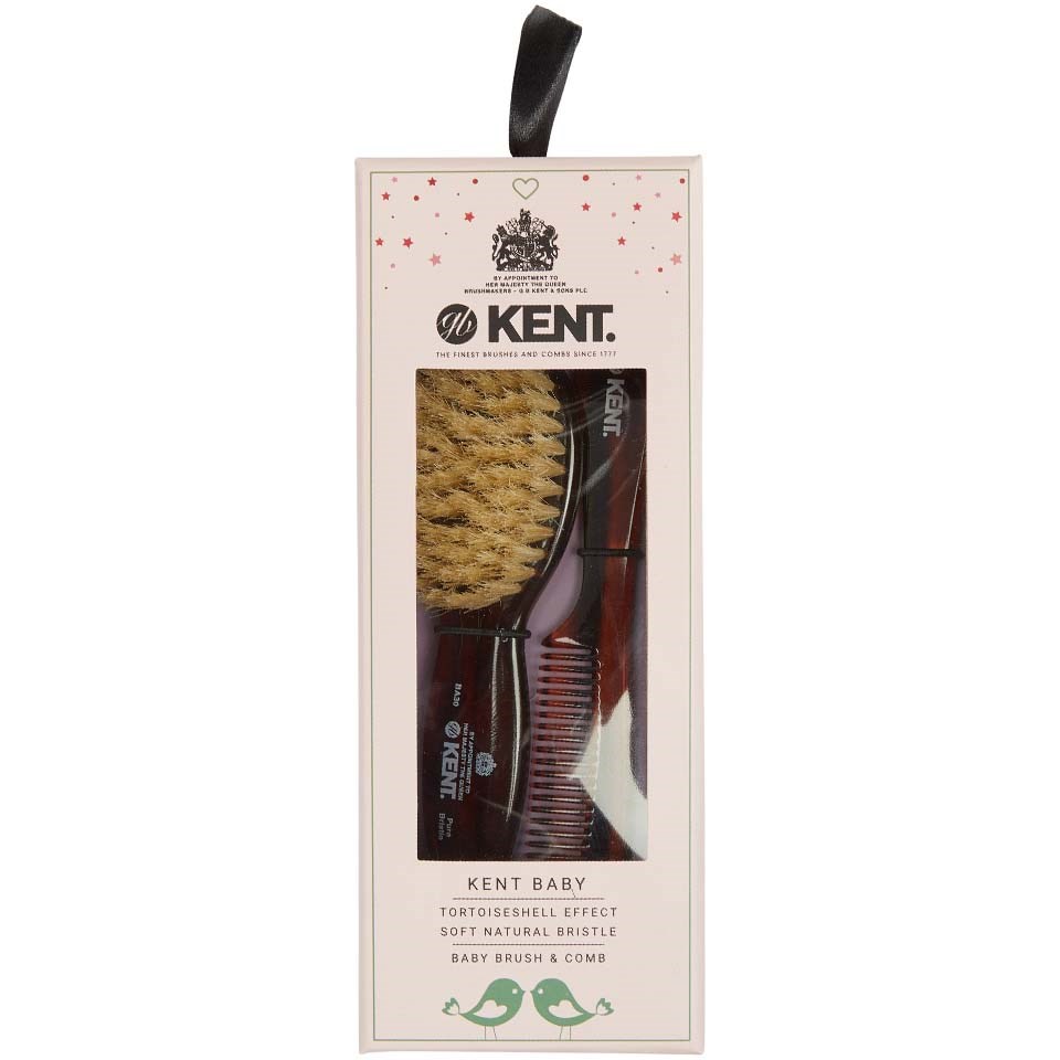 Image of Kent Brushes Soft Natural Bristle Baby Brush and Comb Set