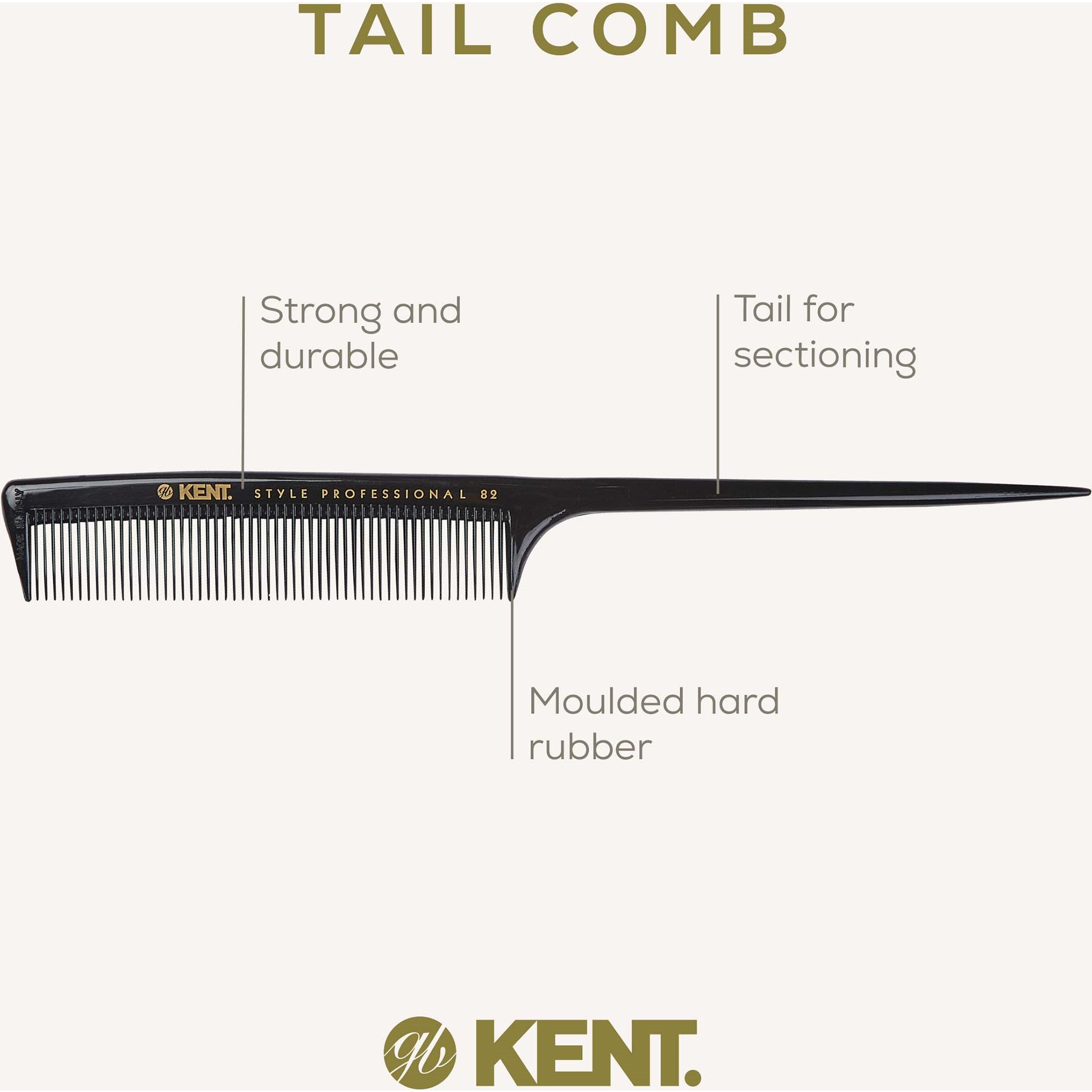 Kent Brushes Style Professional Fine Toothed Tale Comb (zdjęcie 4)
