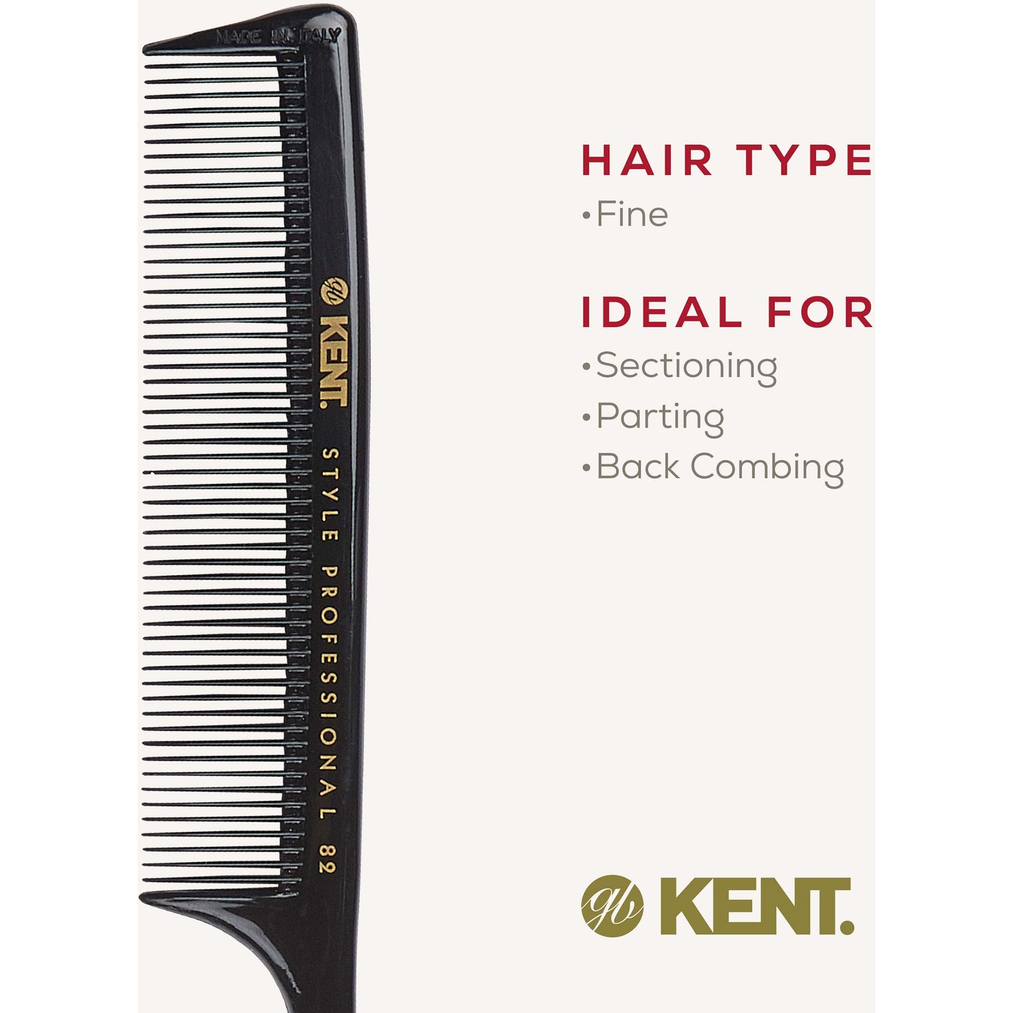 Kent Brushes Style Professional Fine Toothed Tale Comb (zdjęcie 6)
