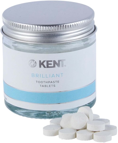 Kent Brushes Kent Oral Care BRILLIANT 62 Toothpaste Tablets Jar