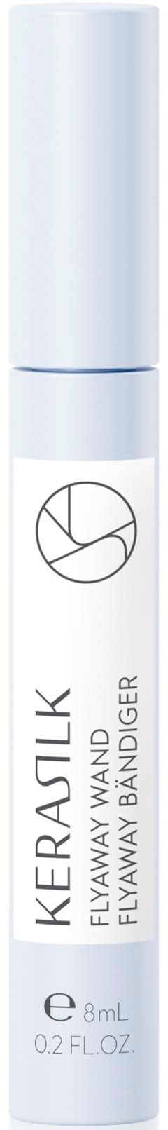 Een witte lippenbalsem tube met zwarte tekst en logo, gelabeld als Kerasilk Filyaway Wand, 8 ml.