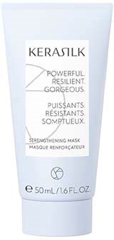 Eine weiße Tube mit Keraslik-Maske, Text hervorhebt Stärke, Widerstandsfähigkeit und Schönheit, 50ml.