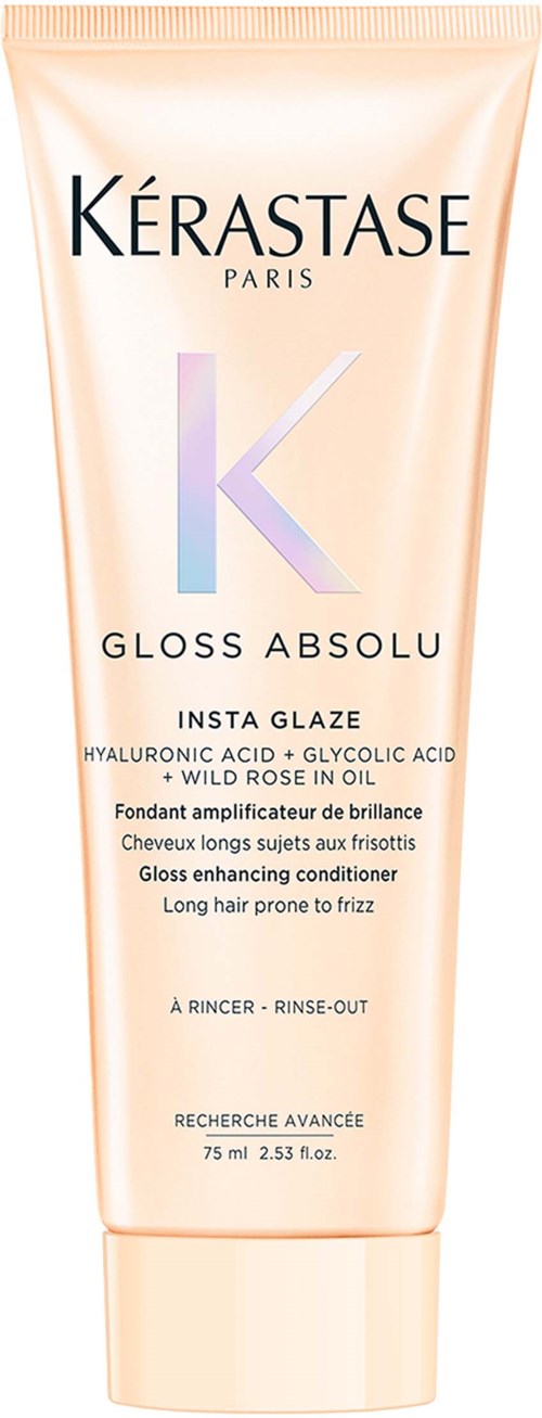 Kérastase Paris Gloss Absolu INSTA Glaze hiussilmähoitaja pitkälle hiuksille. Sisältää hyaluronihappoa, glyserihappoa ja villiruusuöljyä.