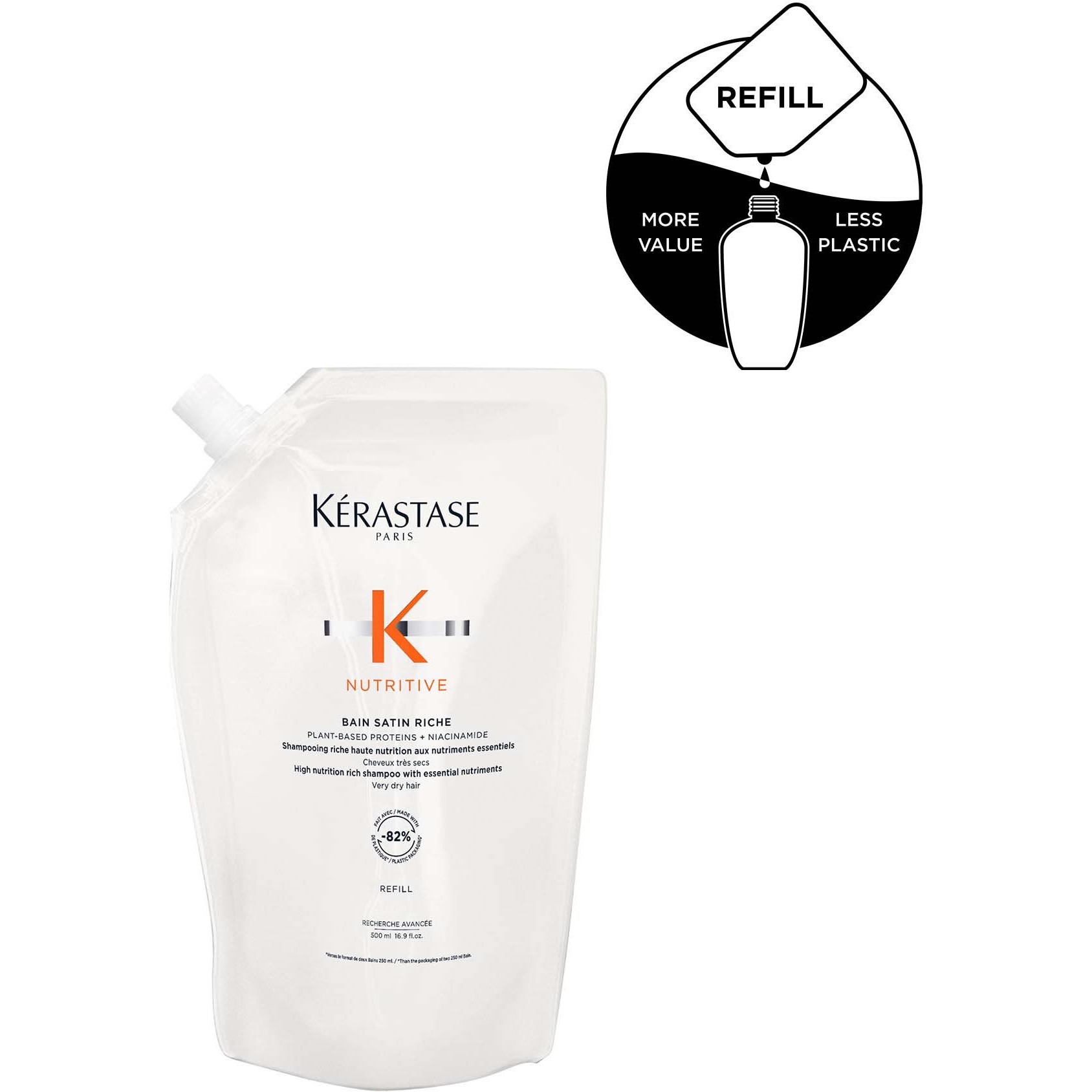 Alternativ bild 1 för Kérastase Nutritive Nutritive Bain Riche Shampoo Refill 500 ml