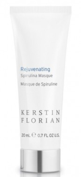 En vit tub med Kerstin Florian Rejuvenating Spirulina Masque, 20 ml, med text på framsidan.