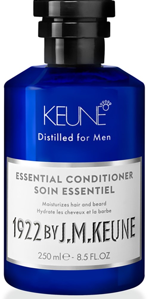 Blaue Flasche mit Keune Essential Conditioner für Männer, 250 ml.