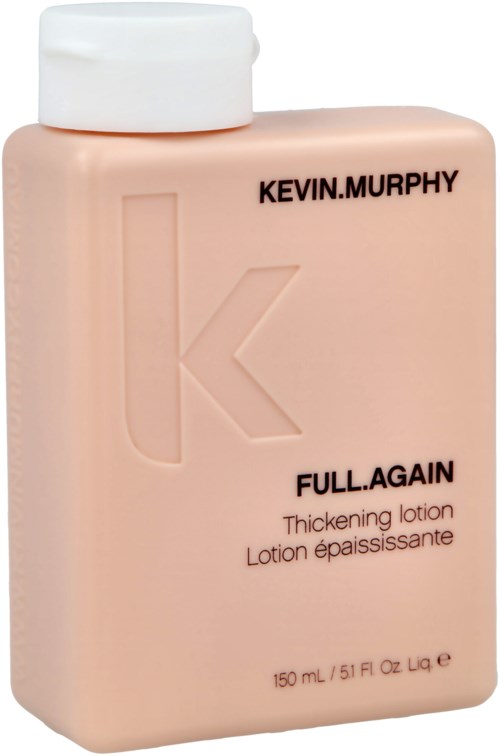 A pink lotion bottle with a white cap, labeled Kevin Murphy Full Again, 150 mL.