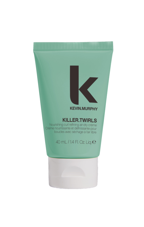 Green tube of Kevin Murphy Killer Twirl hair cream with black text and white cap.