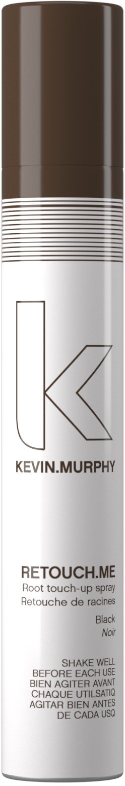 En lang hvit flaske med brun hette og bokstaven 'K', merket Kevin Murphy retouch mousse.