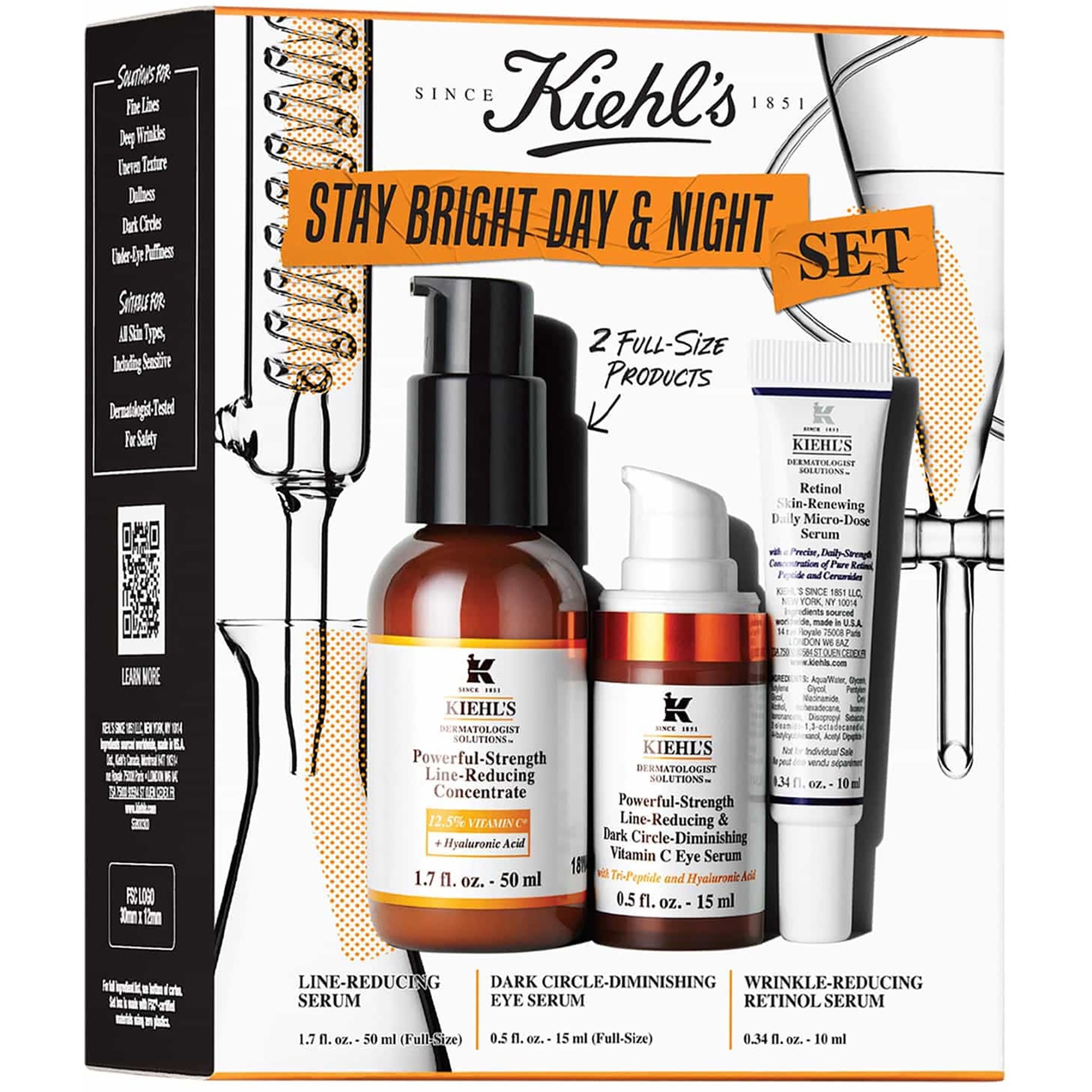 Kiehls Line-Reducing Concentrate Stay Bright Day and Night Set
