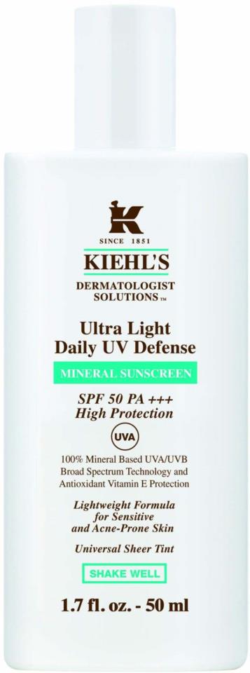 Kiehl's Dermatologist Solutions Ultra Light Daily UV Defense Mineral Sunscreen SPF 50 50ml