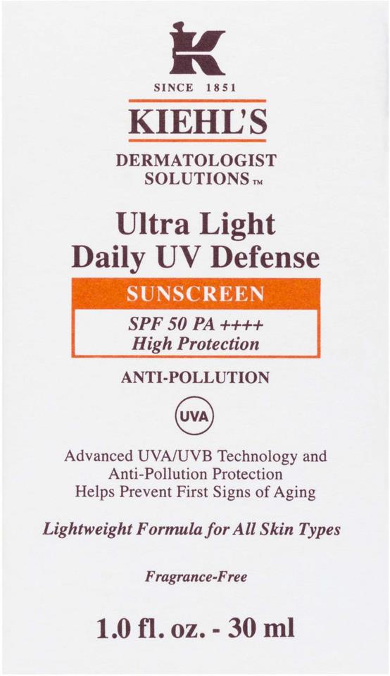 Kiehls Ultra Light Daily UV Defense SPF 50 30 ml