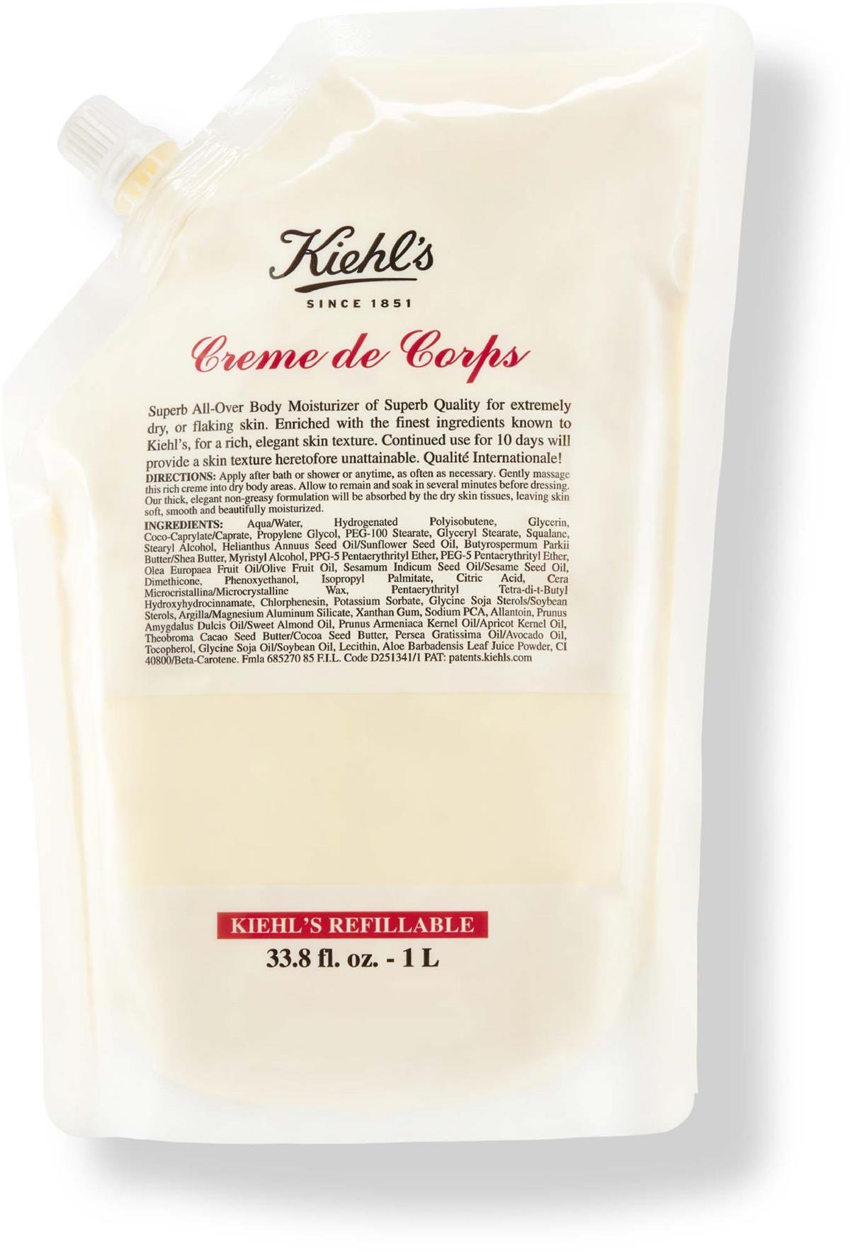 Kiehl's Creme De Corps Hydrating Body Moisturizer Refill 1000 ml