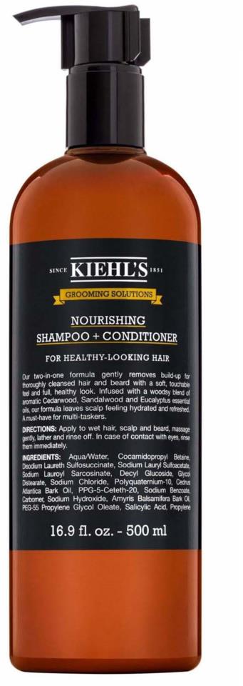 Kiehl's Men Grooming Solutions Nourishing Shampoo + Conditioner 500ml