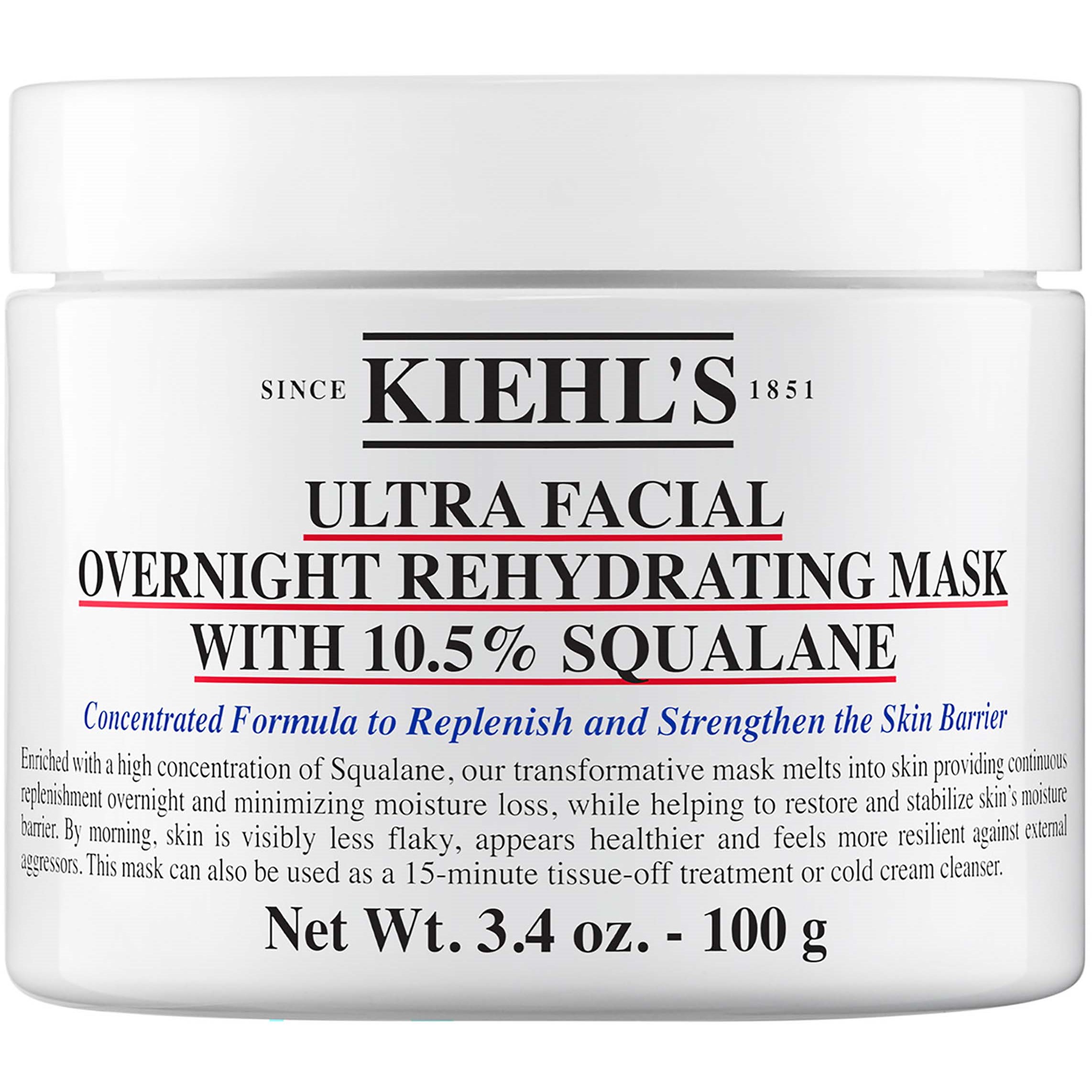Kiehl's Ultra Facial Overnight Rehydrating Mask with 10.5% Squal billede