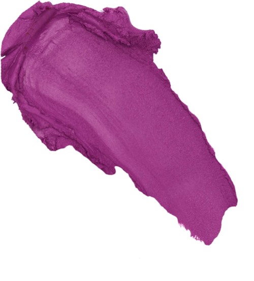 A purple makeup swatch or smear with textured, uneven edges and smooth color in the center.