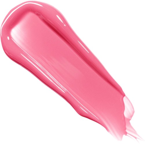En rosa lipgloss-prise med glansfull finish.