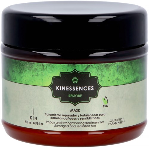 En burk med Kinessences Restore hårinpackning för skadat, känsligt hår.