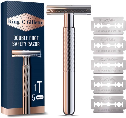King C. Gillette Dubbeleggad Säkerhetshyvel För Män 5 Rakblad