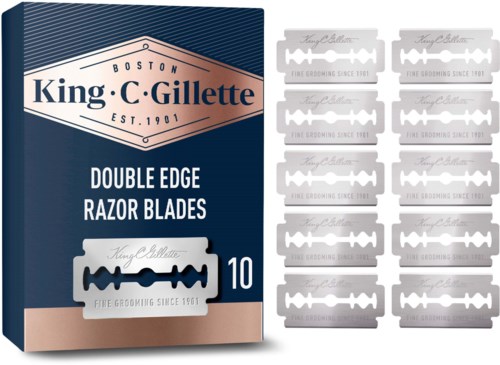 King C. Gillette Dubbeleggade Säkerhetsrakblad 10 Refiller