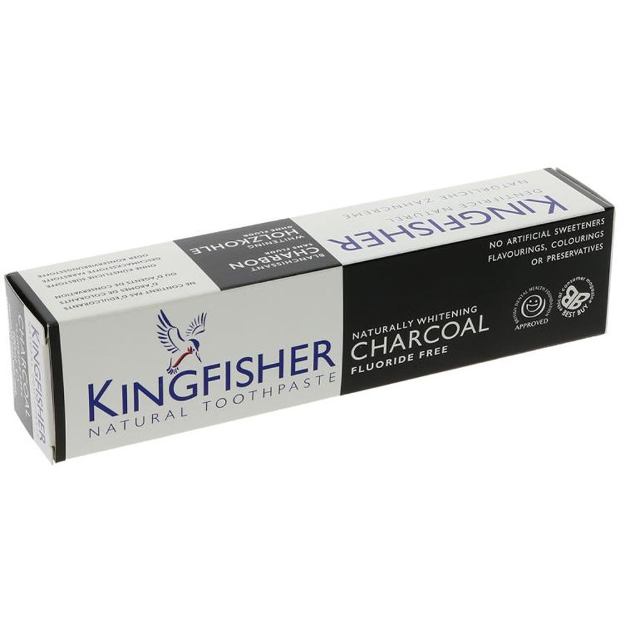 Kingfisher Activated Carbon Toothpaste Whitening Fluor Free 100 m billede