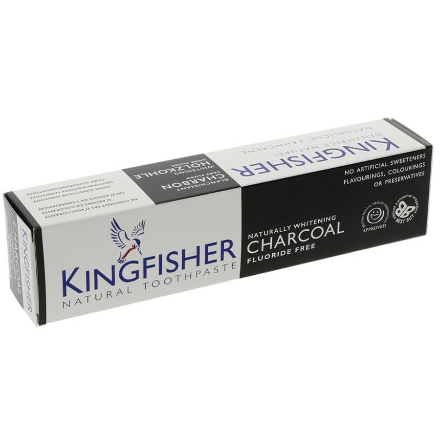 Läs mer om Kingfisher Activated Carbon Toothpaste Whitening Fluor Free 100 ml