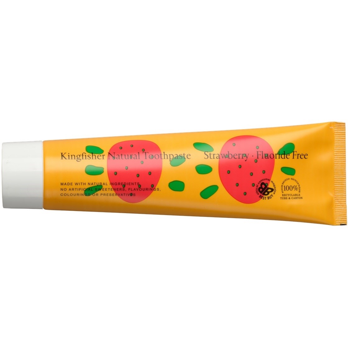 Kingfisher Kids Toothpaste Strawberrry Fluor Free 100 ml billede
