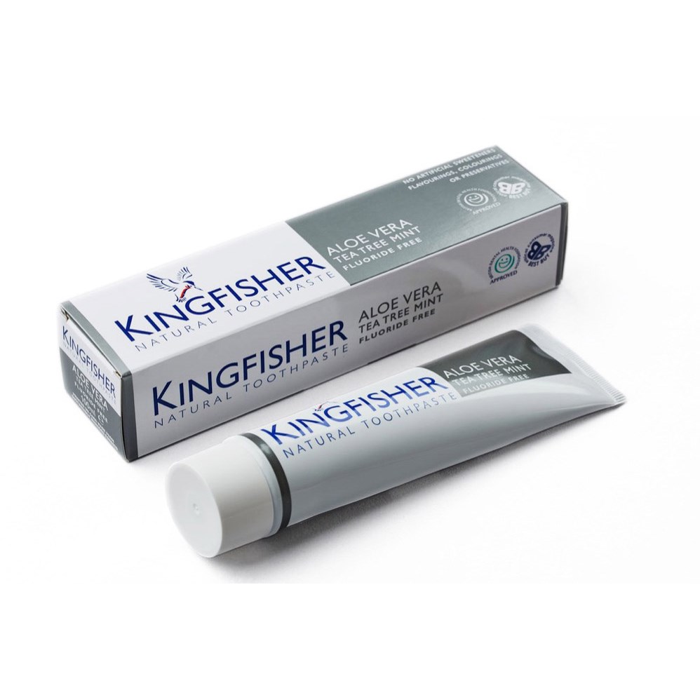 Läs mer om Kingfisher Mint Toothpaste Aloe & TeaTree Fluor free 100 ml