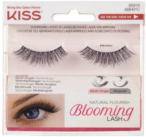 Box of false eyelashes with multiple layers for a natural, blooming look, featuring multi-angle and regular styles.