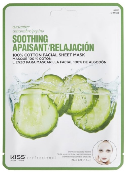 Kiss New York 100% Cotton Sheet Mask Cucumber | lyko.com
