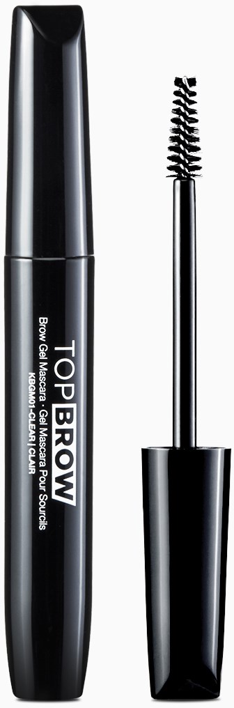 A black tube with a brush at one end, labeled 'Top Brow' for eyebrow grooming and shaping.