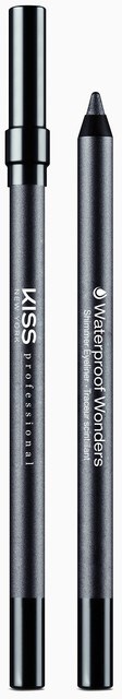 Två makeup-penna, en märkt 'KISS Professional' och den andra 'Waterproof Wonder'.