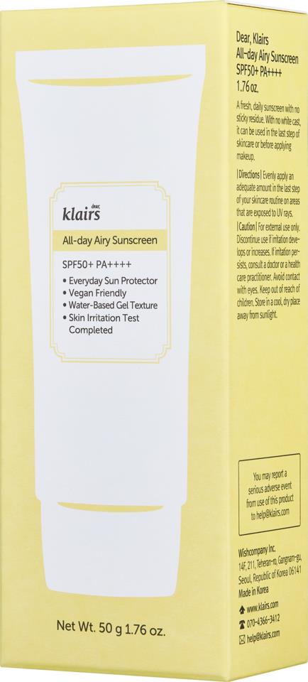 Klairs All-day Airy Sunscreen 50ml