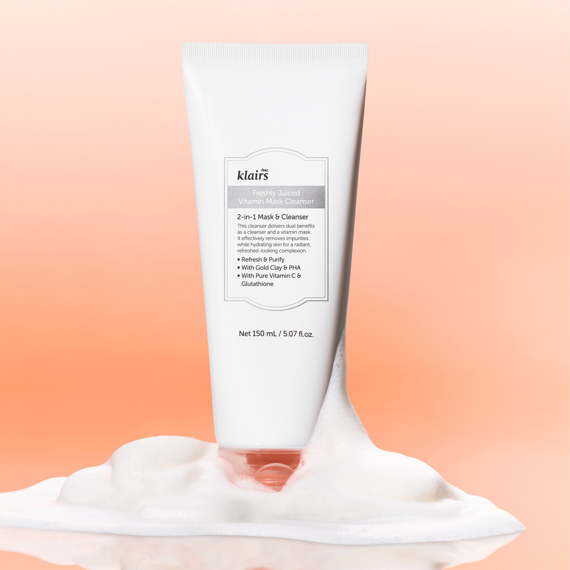 Klairs Freshly Jucied Vitamin Mask Cleanser 150 ml (obrázok 4)