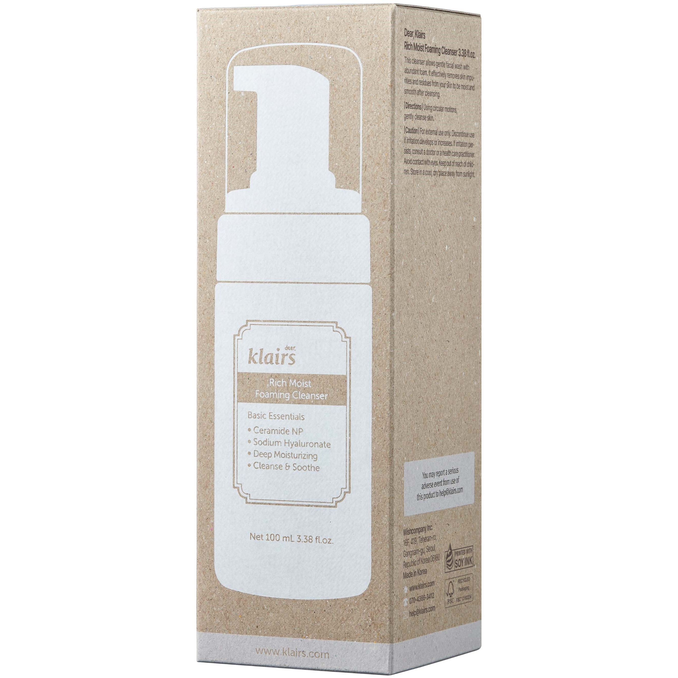 Klairs Rich Moist Soothing Foaming Cleanser 100 ml (obrázok 3)