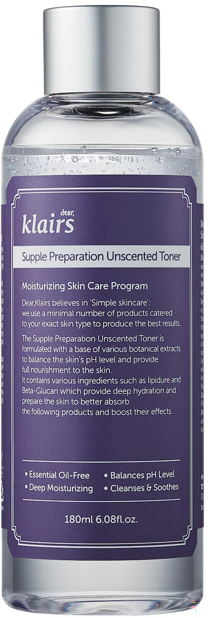 Klairs Supple Preparation Unscented Toner 180 ml | lyko.com
