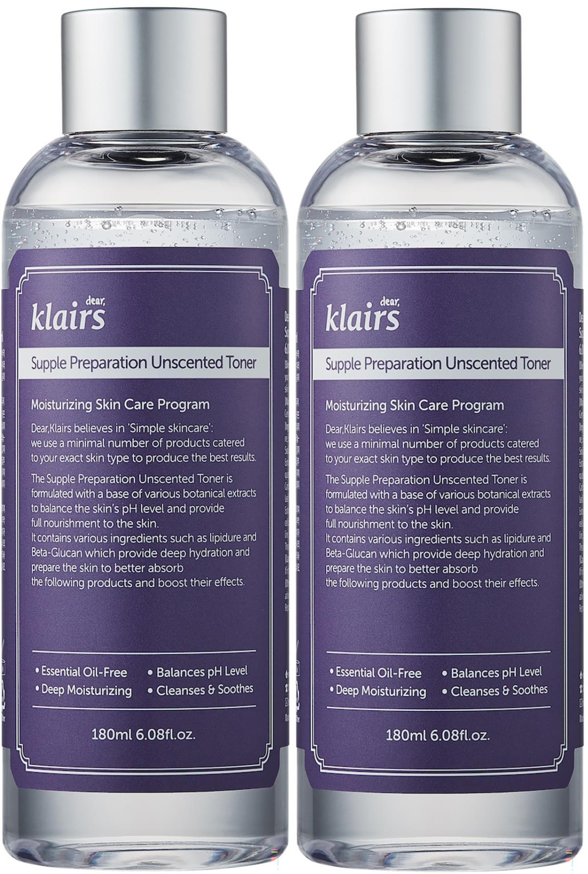 Klairs Supple Preparation Unscented Toner Duo 2x180 ml