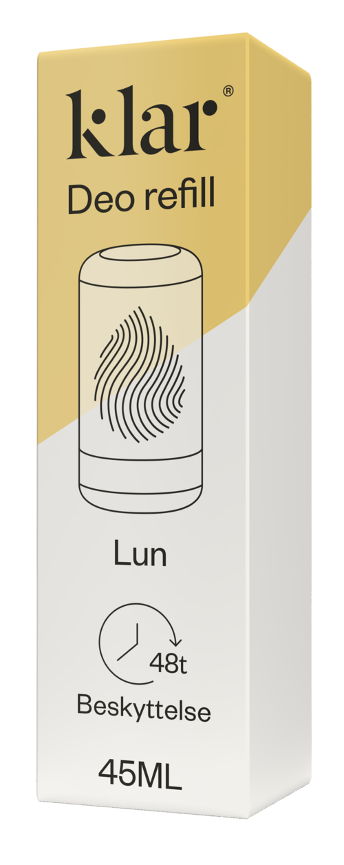 K-ler deodorantfylling med fingeravtrykkdesign, 45 ml, varer i 48 timer, heter 'Lun' for beskyttelse.